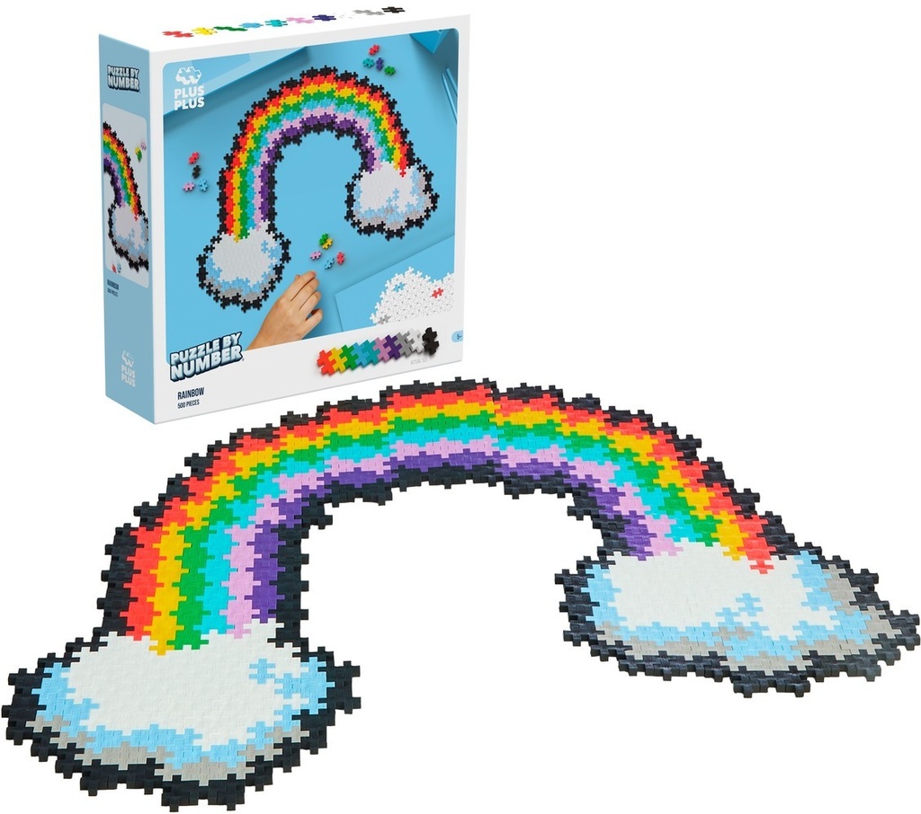 Plus-Plus | Educatief Speelgoed Puzzel op Nummer Regenboog 500-delig