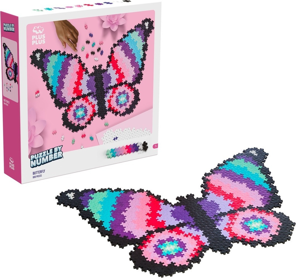 Plus-Plus | Educatief Speelgoed Puzzel op Nummer Vlinder 800-delig