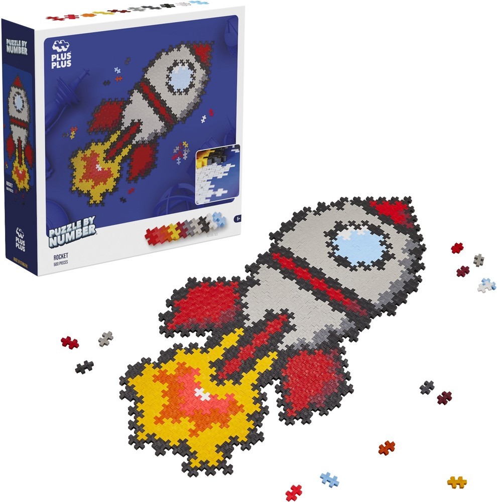 Plus-Plus | Educatief Speelgoed Puzzel op Nummer Raket 500-delig