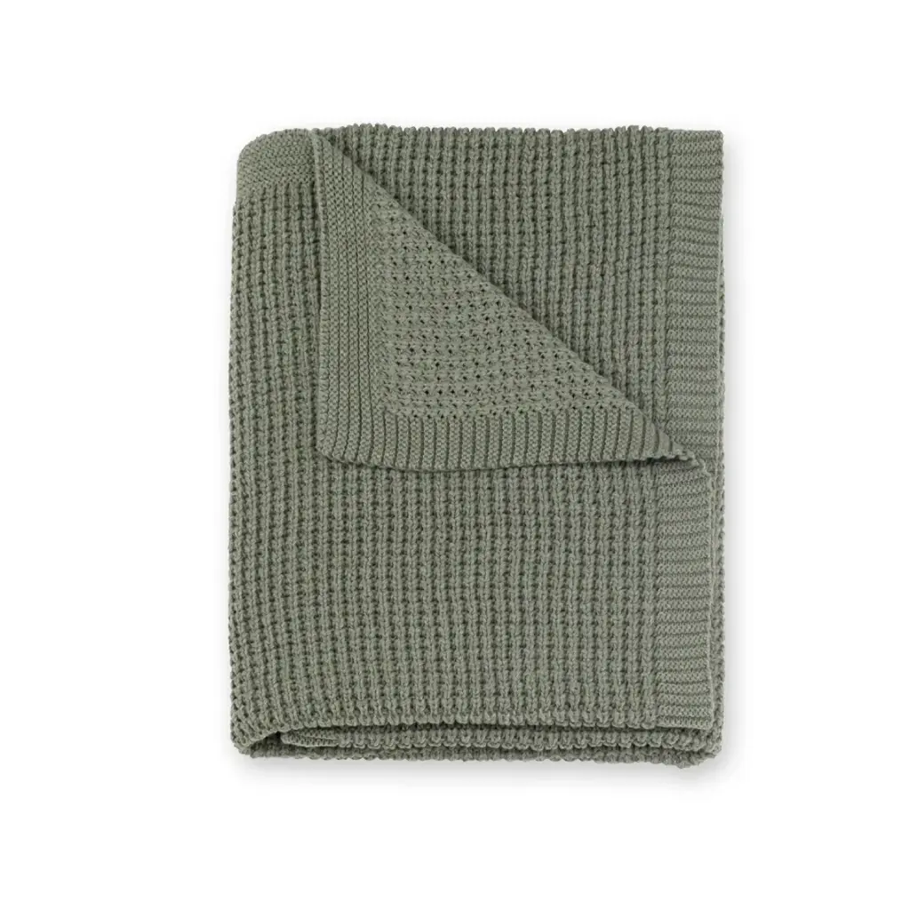 Bemini | Deken Knitted Khaki Groen 80x100cm