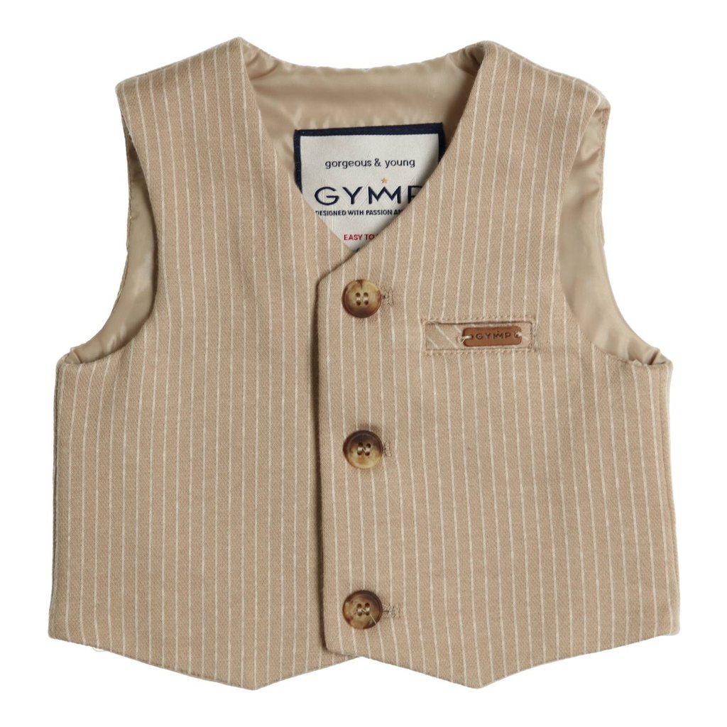 Gymp | Gilet Boys Manu Beige/Ecru