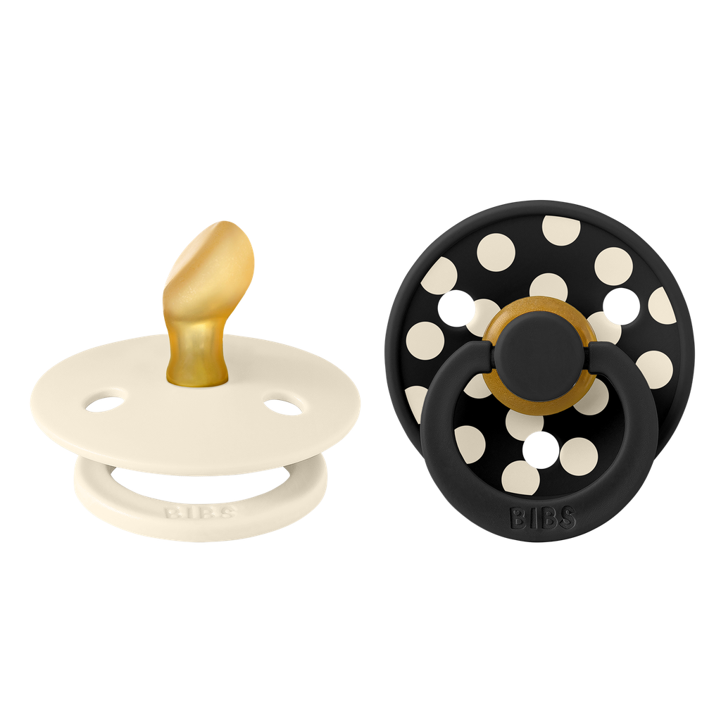 Bibs | Fopspeen Latex Anatomisch Duo Polka Black 6-18M T2 2-pack