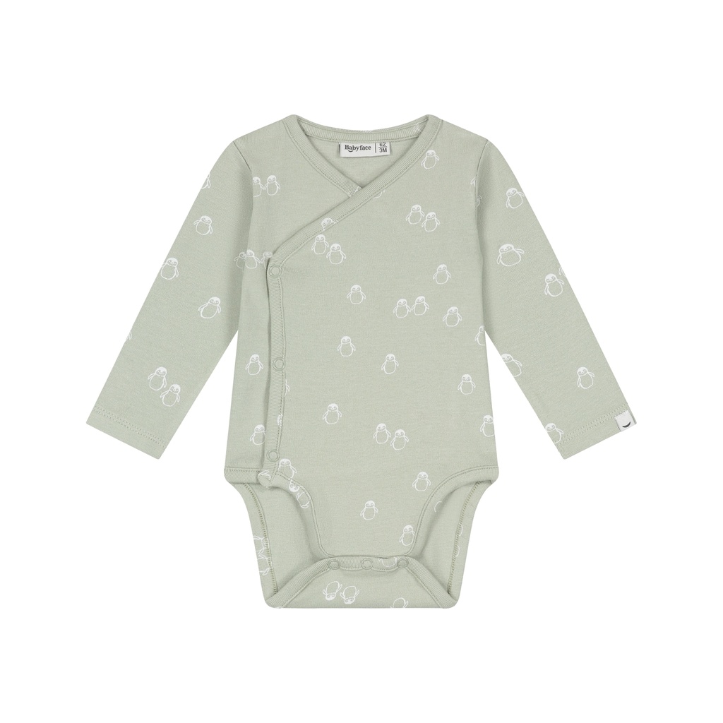 Babyface | Body Uni Longsleeve AOP Pinguïn Pistachio