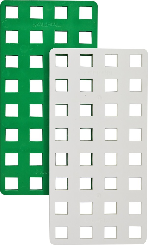 Plus-Plus | Educatief Speelgoed Bouwplaat BIG Wit/Groen 2-pack