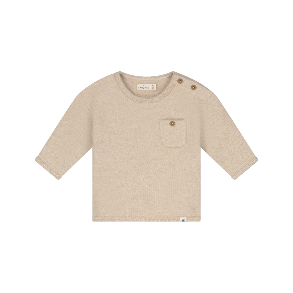 A Tiny Story | T-shirt Uni Longsleeve Beige Melange