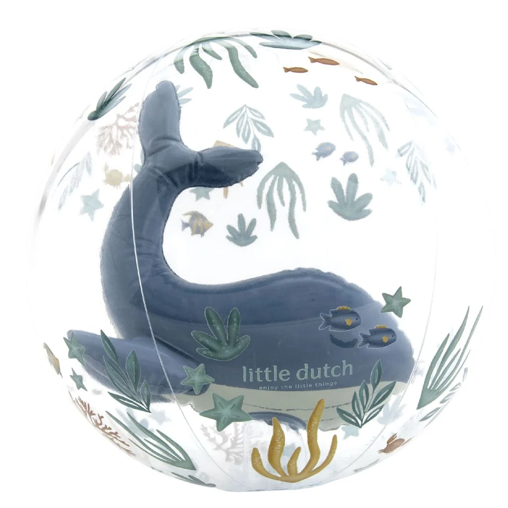 Little Dutch | Strandspeelgoed Strandbal Ocean World 3D Walvis Blauw Ø35cm