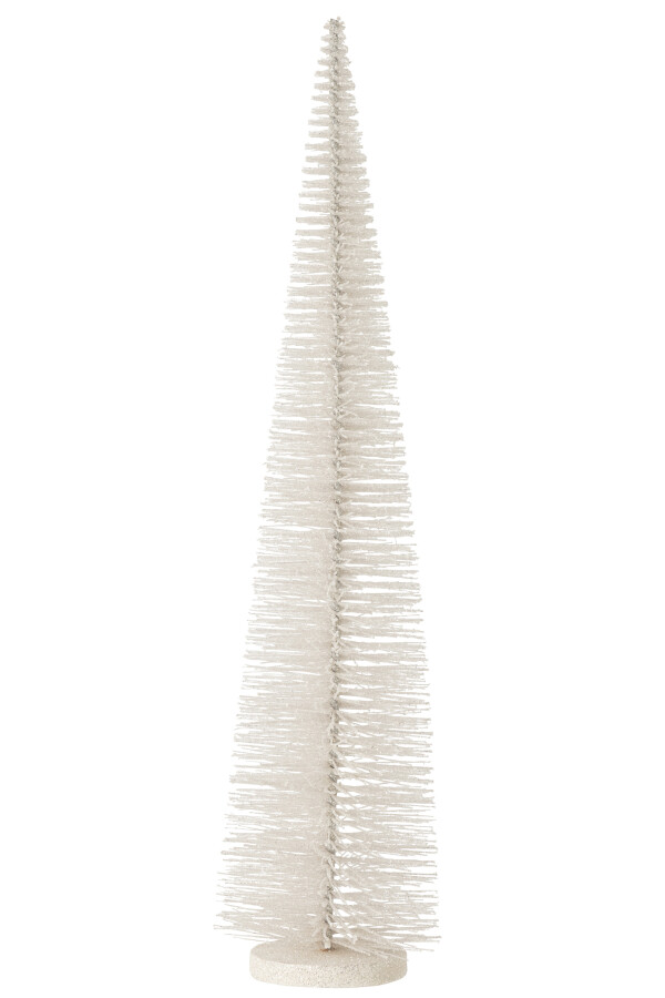 J-Line | Beeld Kerstboom Glitter Wit Ø15x61cm