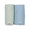 Lodger | Tetra Doek Solid Hydrofiel Peppermint/Blue Fogg Groen/Blauw 110x110cm 2-pack