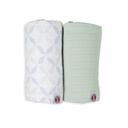 Lodger | Tetra Doek Matcha Hydrofiel Peppermint/Blue Fogg Groen/Blauw 110x110cm 2-pack