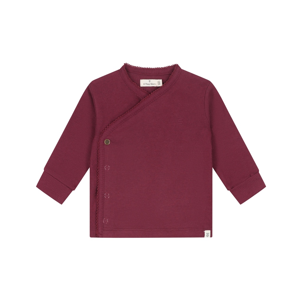 A Tiny Story | T-shirt Girls Overslag Longsleeve Dark Red