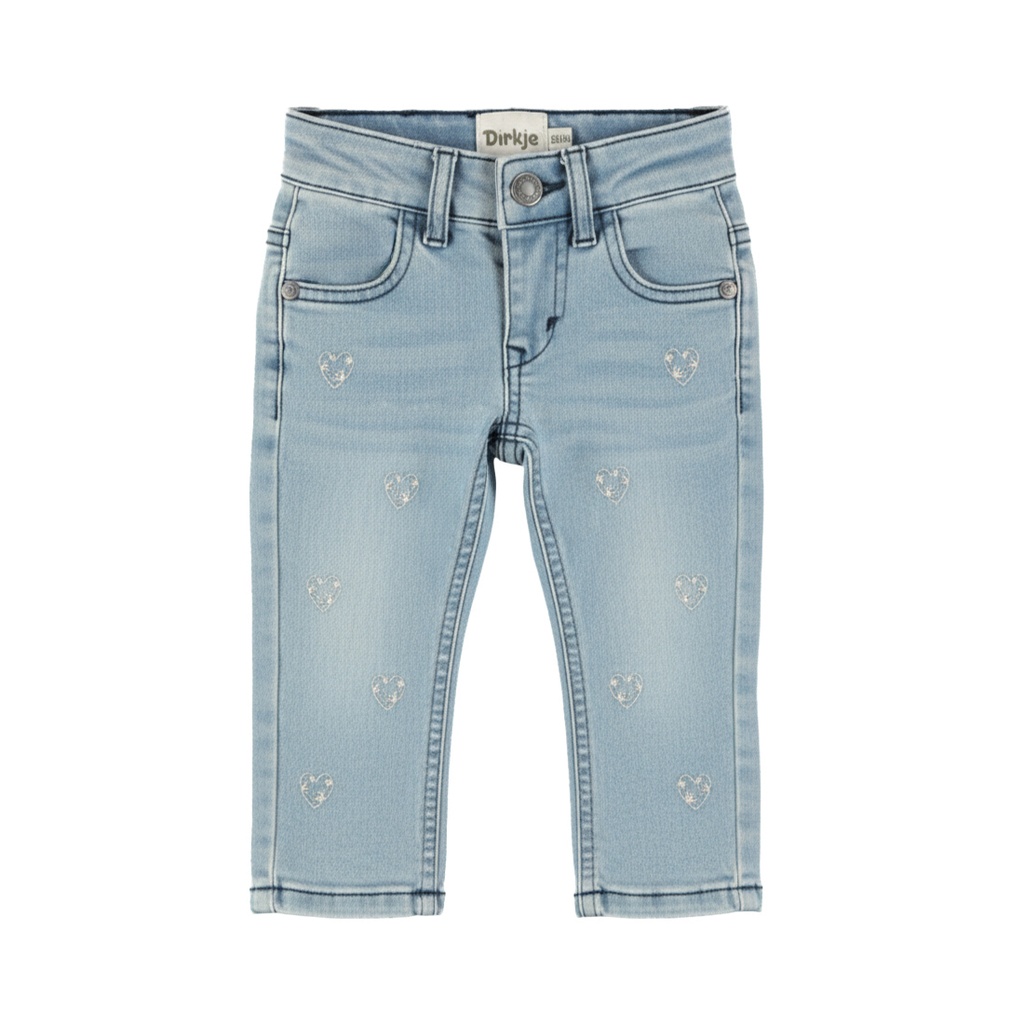 Dirkje | Broek Girls Rosy Dots Denim Light Blue