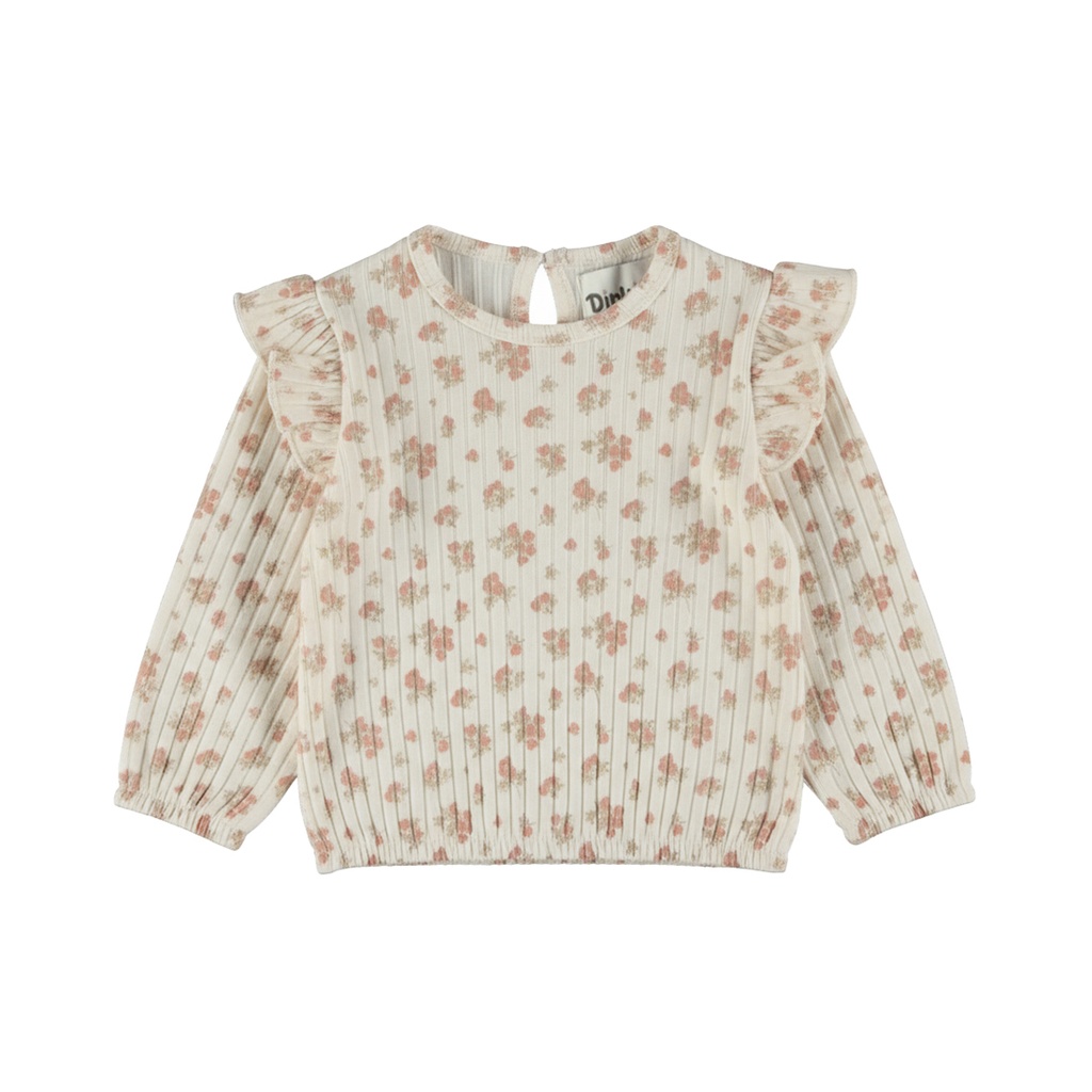 Dirkje | T-shirt Girls Rosy Dots Longsleeve Antique White