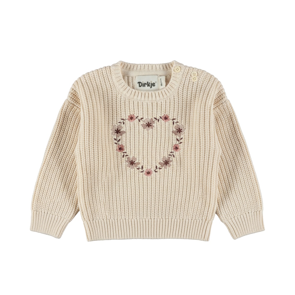 Dirkje | Pull Girls Rosy Dots Antique White