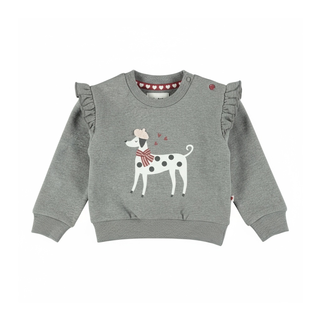 Dirkje | Sweater Girls Amour & Love Paws Mid. Grey Melee