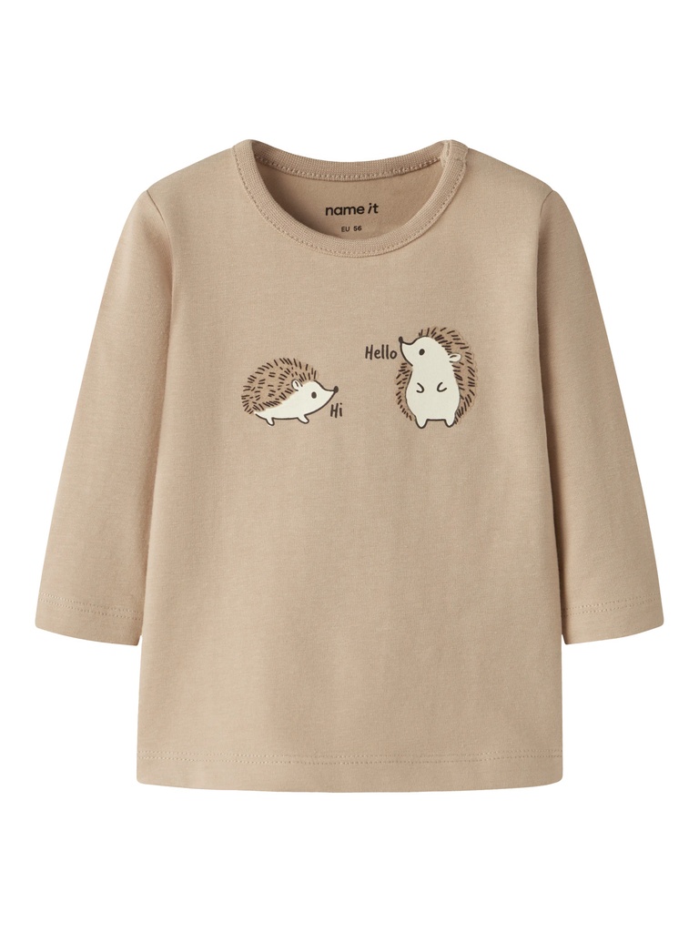 Name It | T-shirt Uni Obbi Longsleeve Sesame