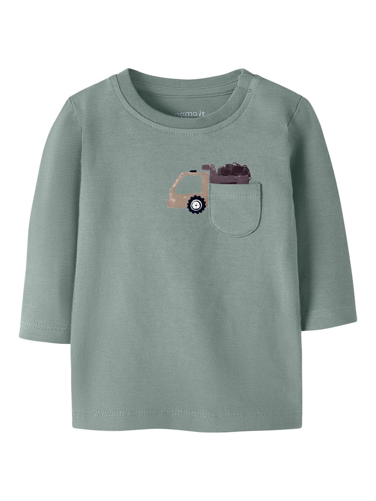Name It | T-shirt Boys Kruse Longsleeve Green Milieu