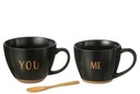 J-Line | Giftset Koffietas 2 Tassen Keramiek Zwart