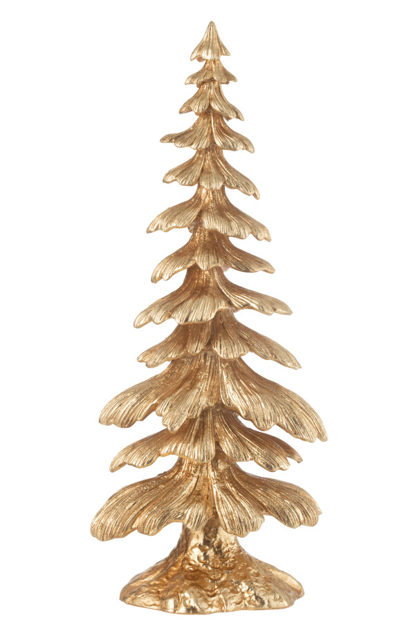 J-Line | Beeld Kerstboom Denneboom Resine Goud 21x13,5x51cm