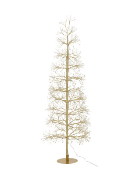 J-Line | Beeld Kerstboom Led Warm Wit Ijzer Goudkleurig 40x40x120cm