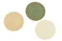 J-Line | Placemat Rond Groen/Ecru Assortiment Ø38cm
