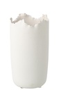J-Line | Vaas Onregelmatig Klei Wit Ø21x37,5cm
