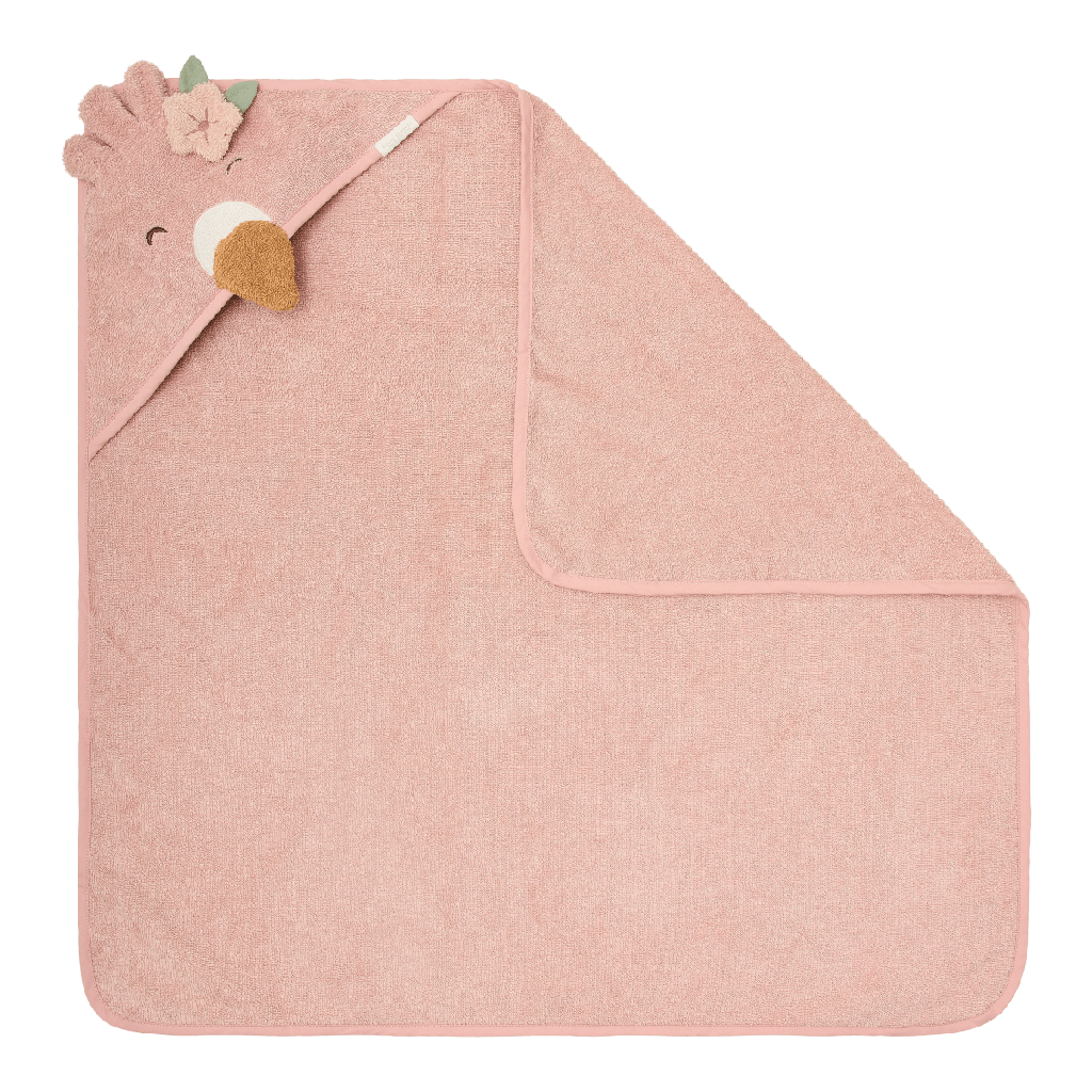 Little Dutch | Badcape Safari Friends Flamingo Roze 75x75cm 