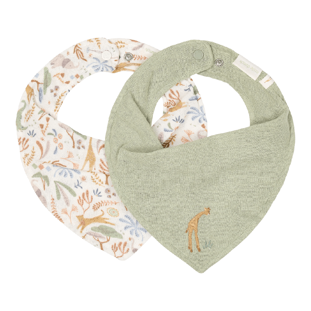 Little Dutch | Spuugdoekje Safari Friends Safari Wonders Groen 2-pack
