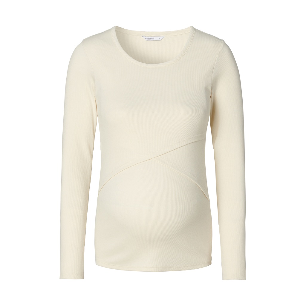 Noppies Maternity | T-shirt Longsleeve Nursing Bone White