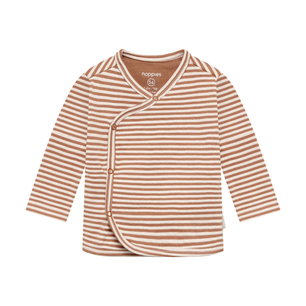 Noppies | T-shirt Uni Overslag Longsleeve Mocha Mousse