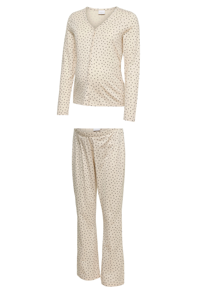 Mamalicious | Pyjama Mira Black Hearts/Birch 2-delig