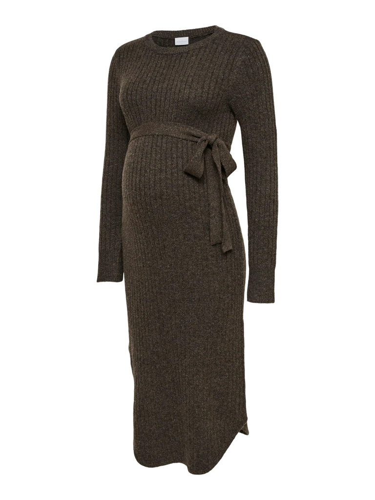 Mamalicious | Jurk Elin Midi Longsleeve Hot Fudge