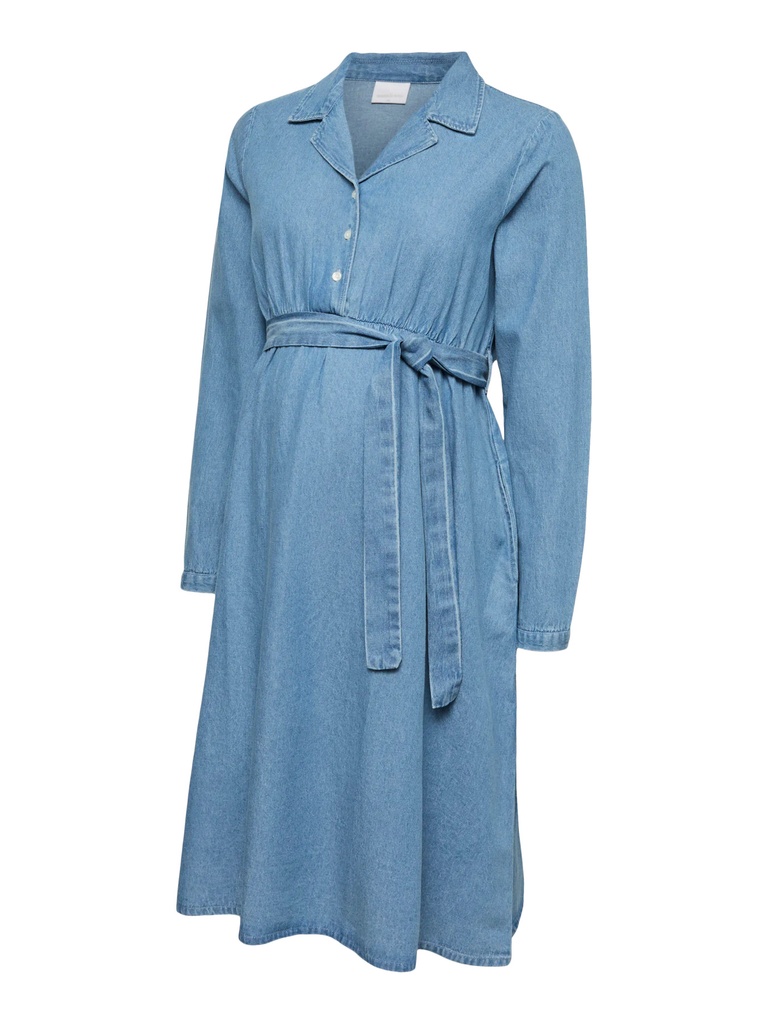 Mamalicious | Jurk Valetta Longsleeve Denim Medium Blue