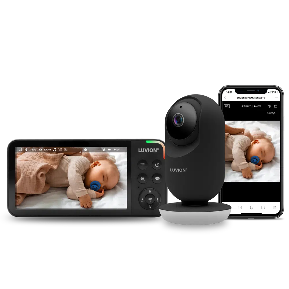 Luvion | Beeldbabyfoon Supreme Connect 3 Black met Dual Gebruik  