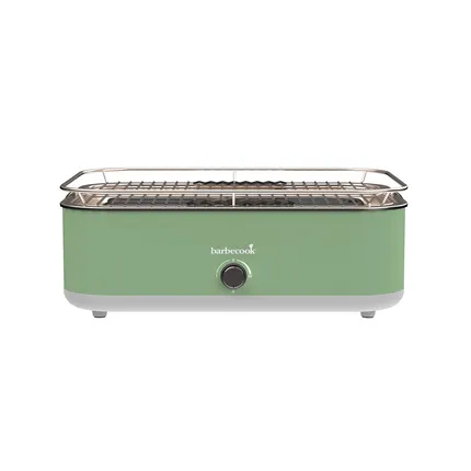 Barbecook | Barbecue E-Carlo Tafelmodel Elektrisch RVS Rooster 42,5x33x16,5cm/1,5m Snoer vr 4 Personen Groen