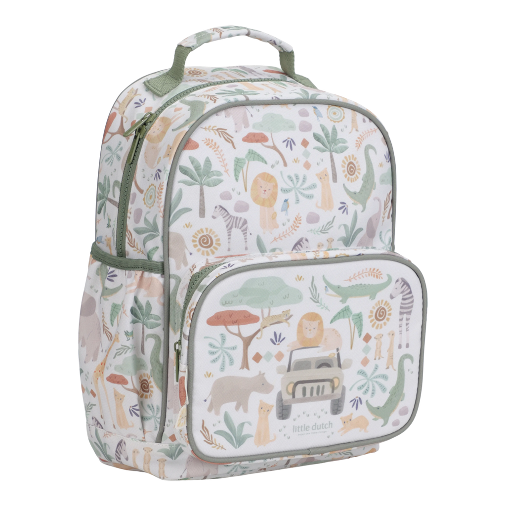 Little Dutch | Rugzak Safari Friends Groen 24x18x40cm