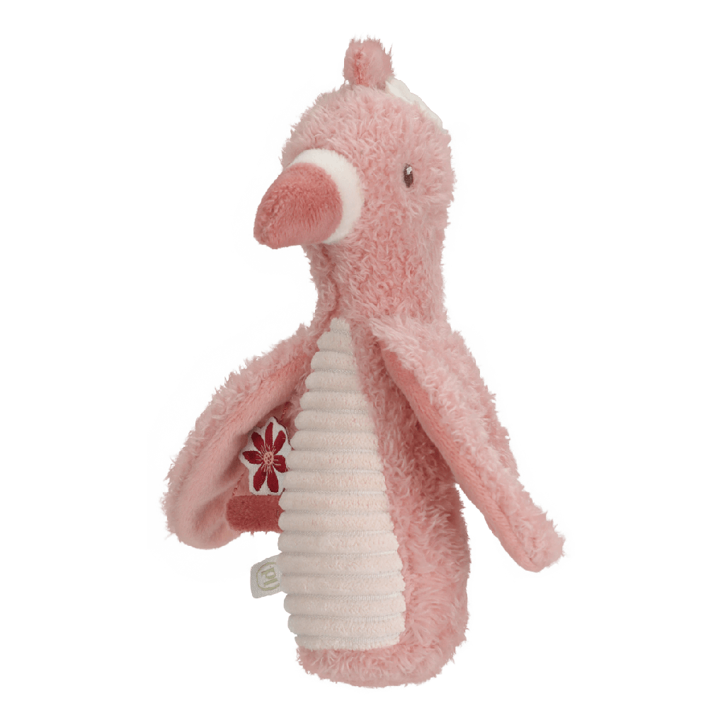 Little Dutch | Rammelaar Safari Friends Flamingo Textiel Roze 