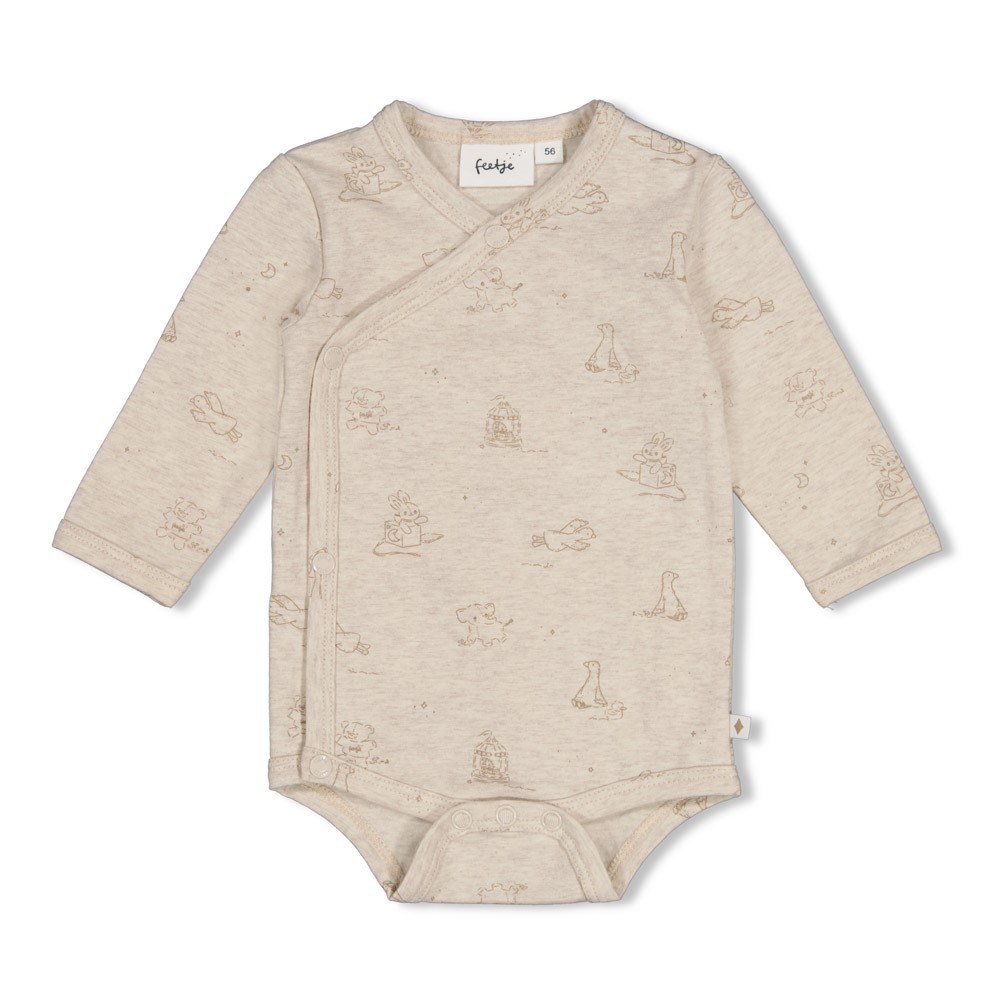 Feetje | Body Uni The Cuddle Company Overslag Longsleeve Taupe Melange