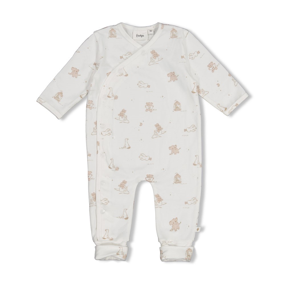 Feetje | Kruippak Uni The Cuddle Company Overslag Longsleeve Off White