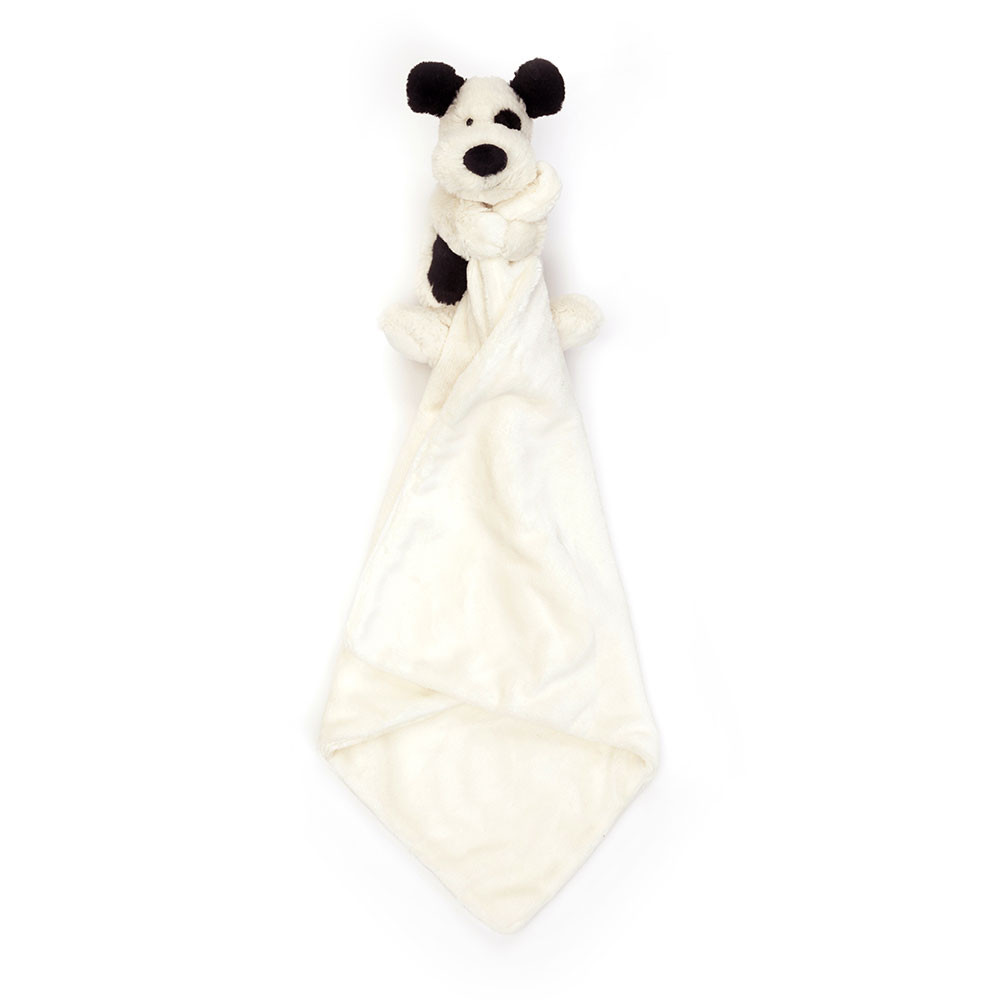 Jellycat | Knuffeldoek Bashful Black & Cream Puppy Soother 15x34x34cm