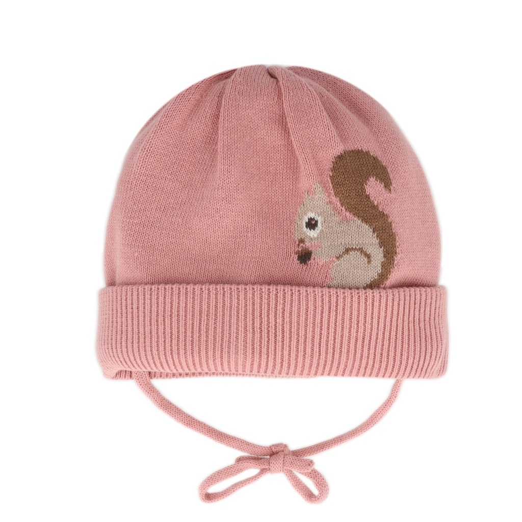 Maximo | Muts Turn Up Baby-Beanie Eekhoorn Roze