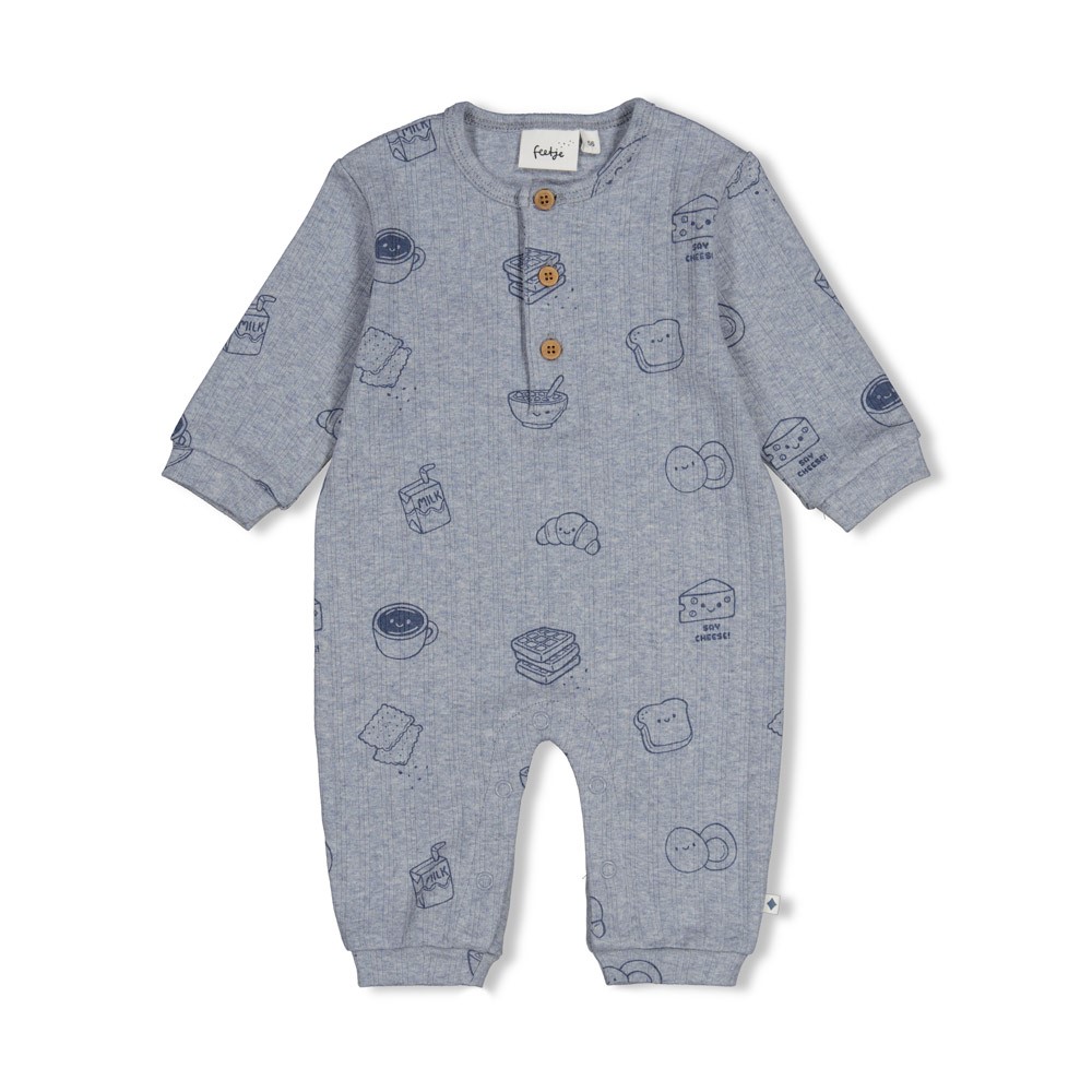 Feetje | Kruippak Boys Breakfast Buddy Blauw Melange