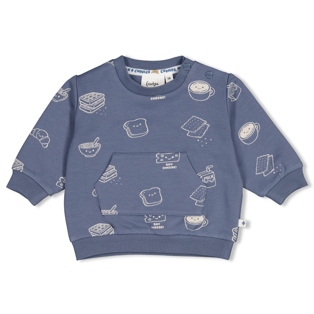 Feetje | Sweater Boys Breakfast Buddy Blauw