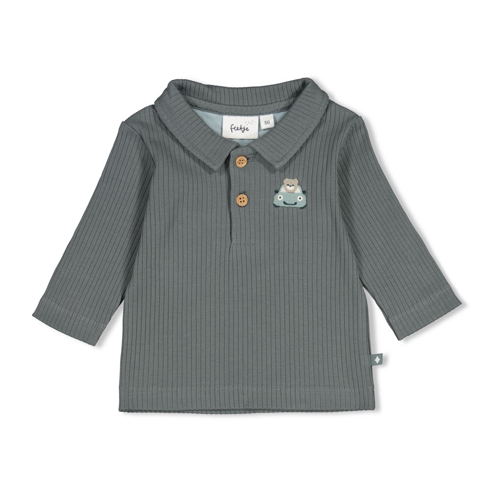 Feetje | T-shirt Boys Beep Beep Longsleeve Zeegroen
