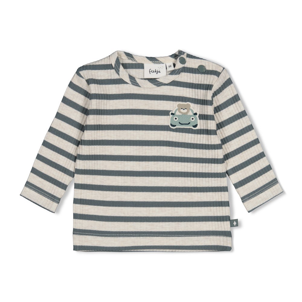 Feetje | T-shirt Boys Beep Beep Longsleeve Zeegroen
