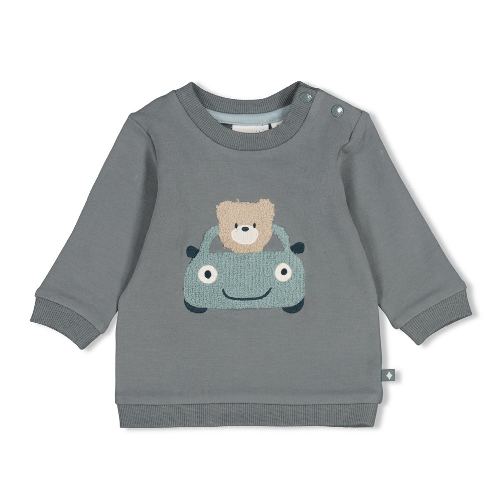 Feetje | Sweater Boys Beep Beep Zeegroen
