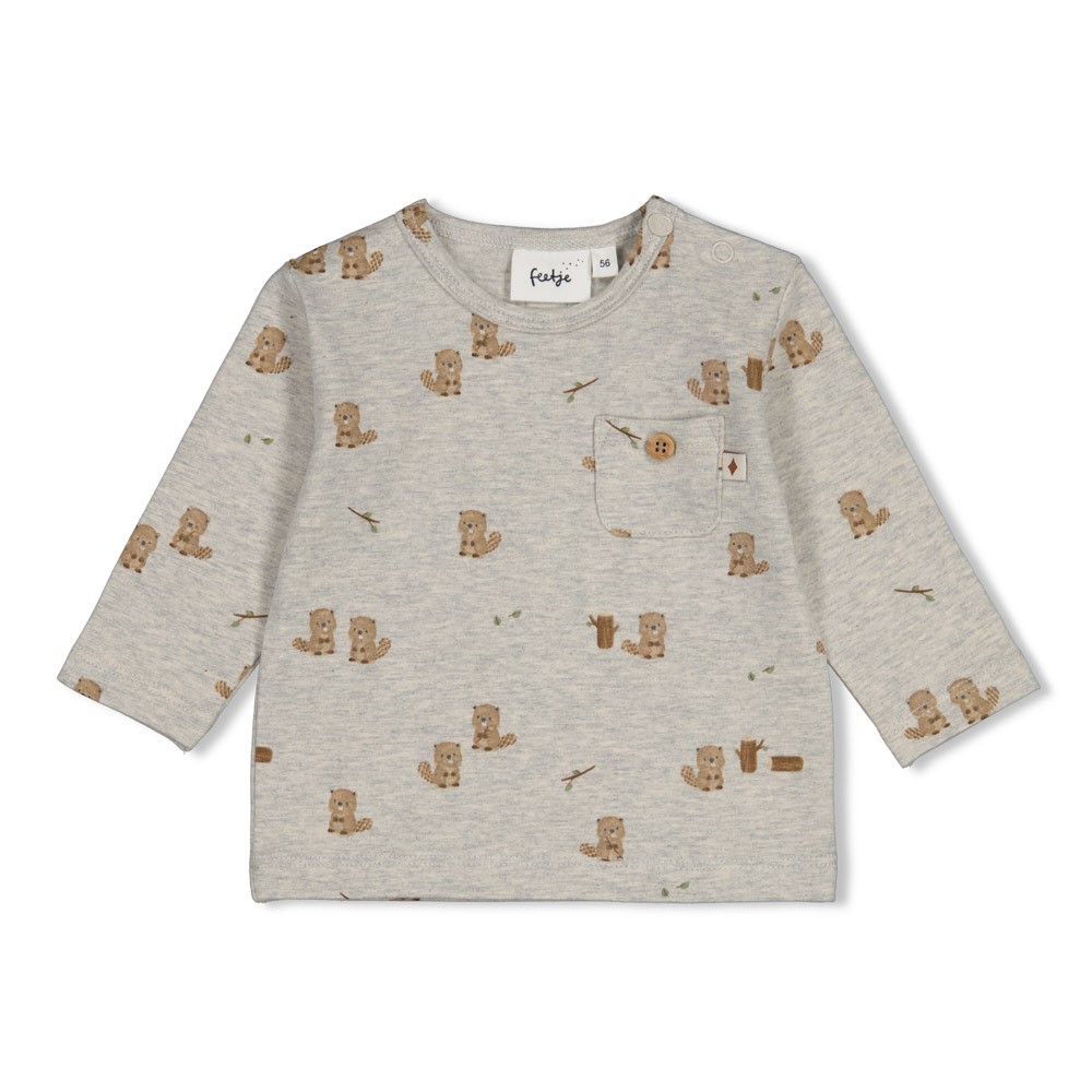 Feetje | T-shirt Boys Tiny Timber Tales Grijs Melange