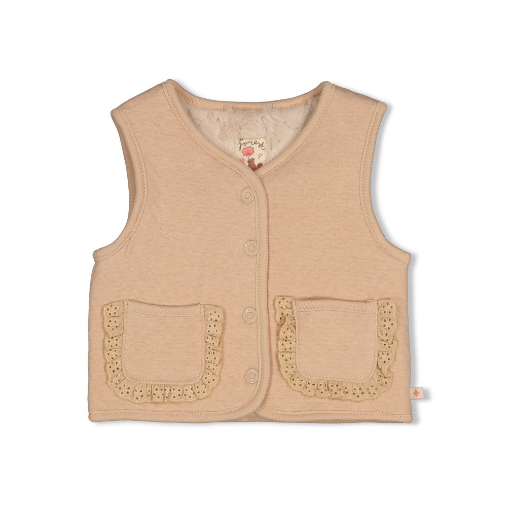 Feetje | Gilet Girls Forest Garden Reversible Zand