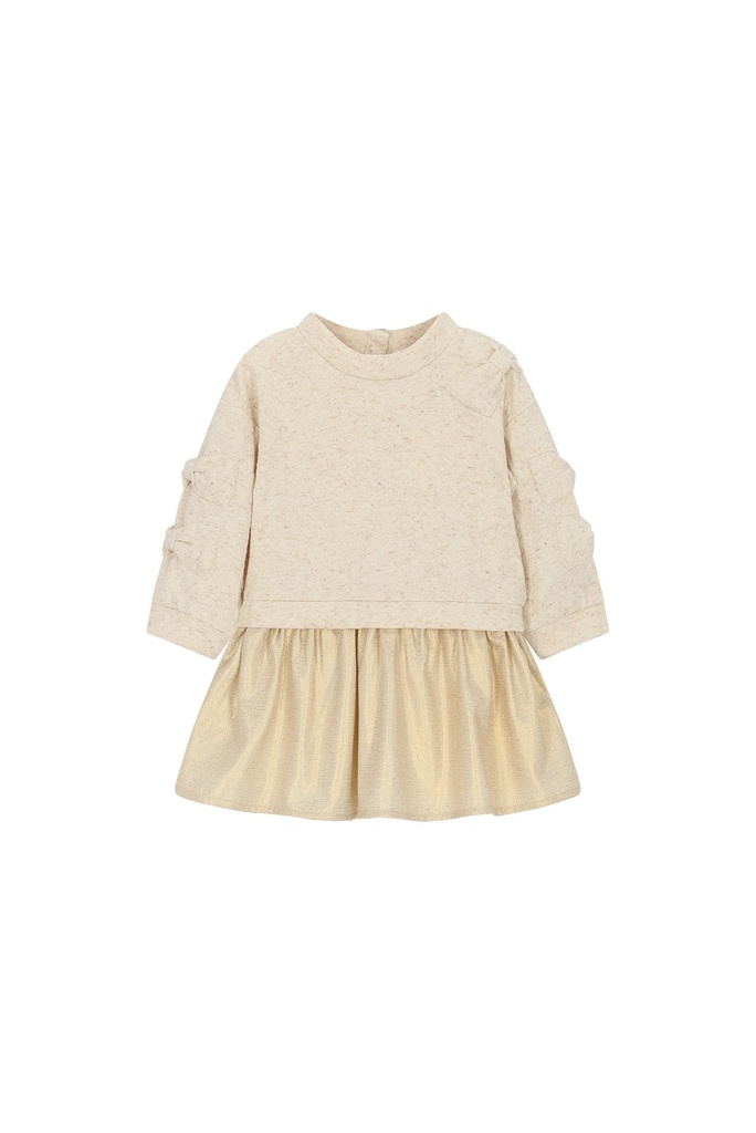 Le Chic | Jurk Girls Saby Beige Melee Ecru