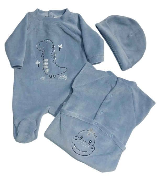 Picco Mini | Pyjama/Muts Dino Faded Denim 2-delig