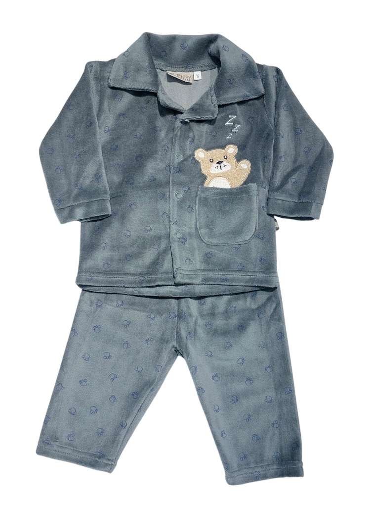 Picco Mini | Pyjama Beer Lead Blauw 2-delig